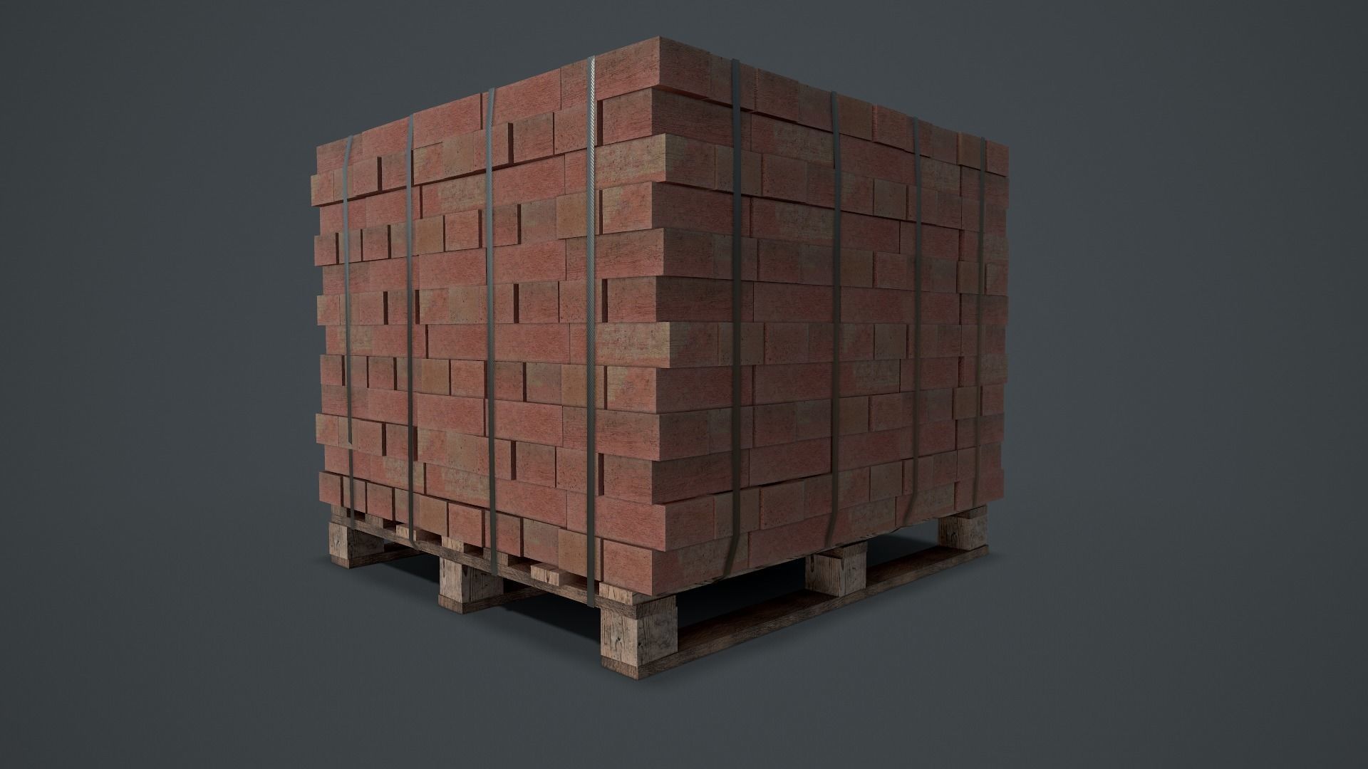 Pallet of Bricks Low-poly 3D model_3
