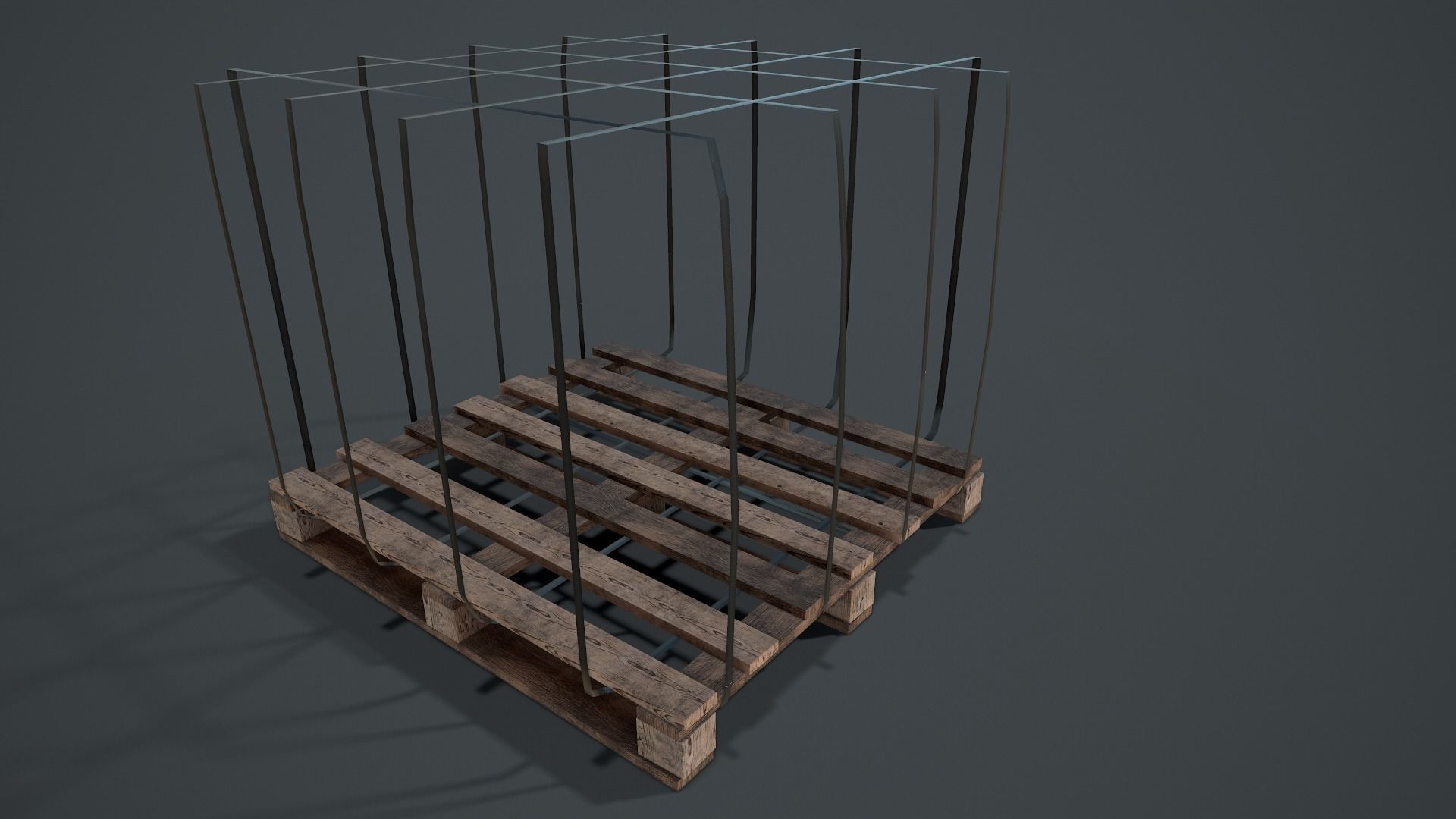 Pallet of Bricks Low-poly 3D model_9