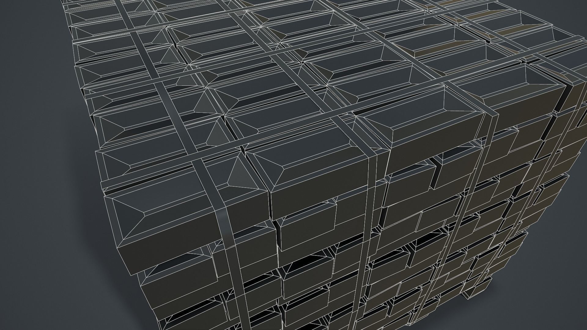 Pallet of Bricks Low-poly 3D model_18
