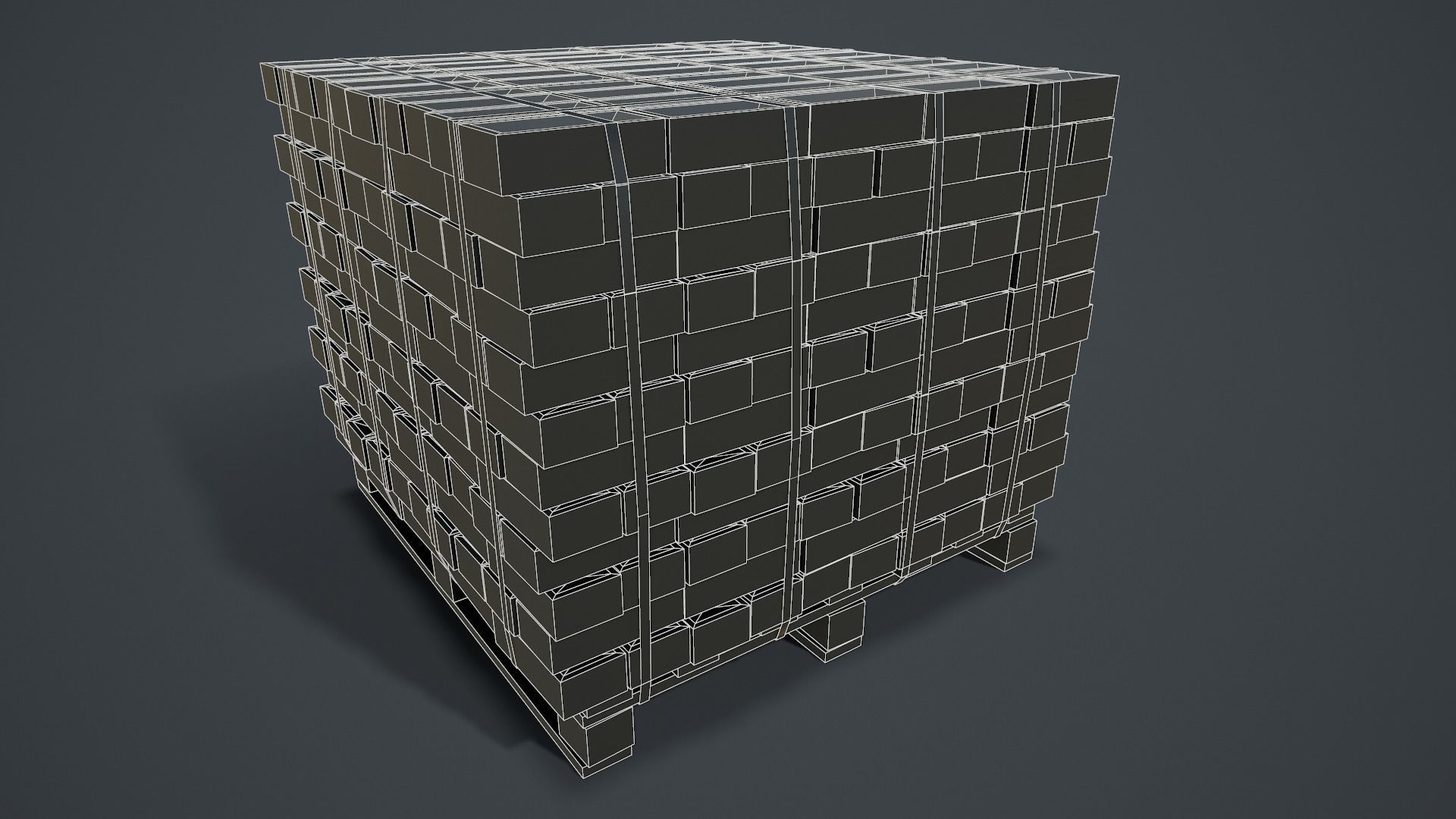 Pallet of Bricks Low-poly 3D model_20