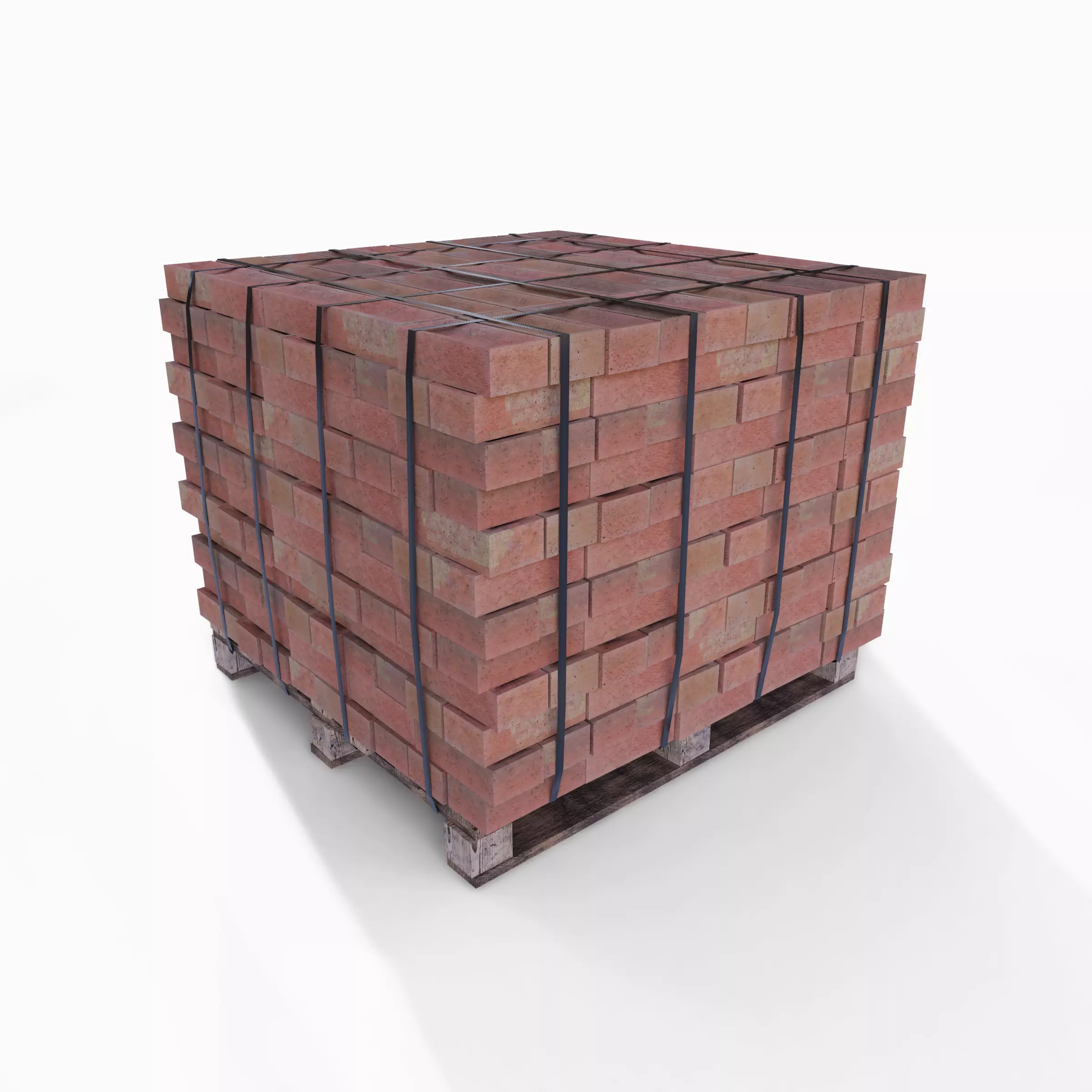 Pallet of Bricks Low-poly 3D model_0