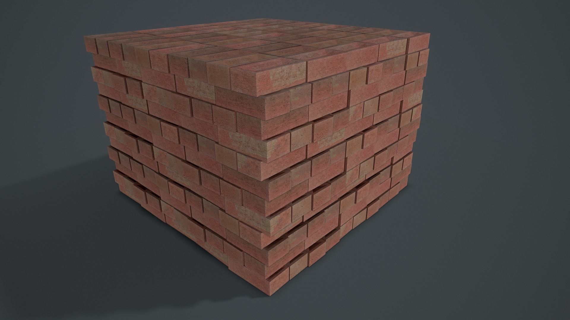 Pallet of Bricks Low-poly 3D model_10