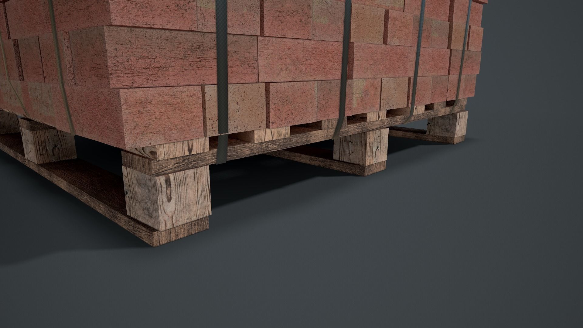 Pallet of Bricks Low-poly 3D model_8