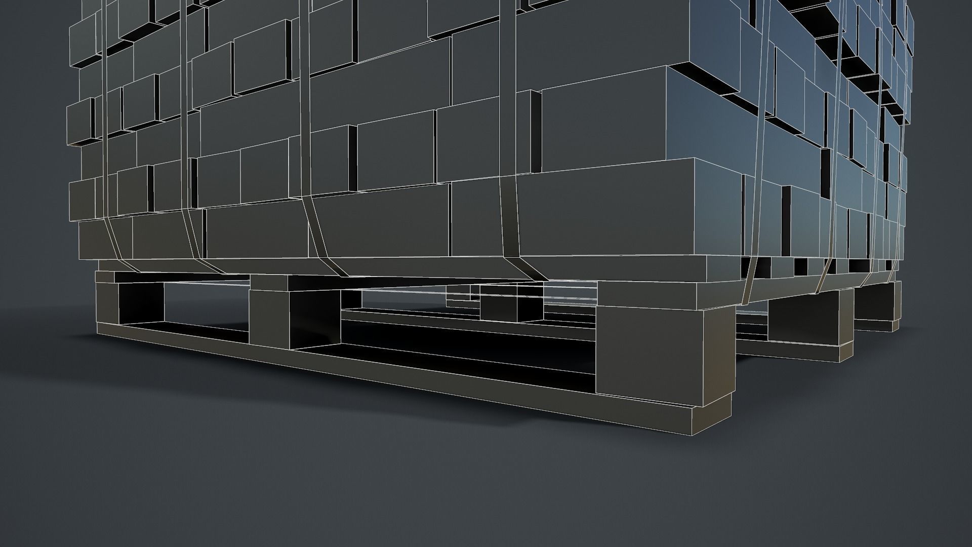 Pallet of Bricks Low-poly 3D model_19