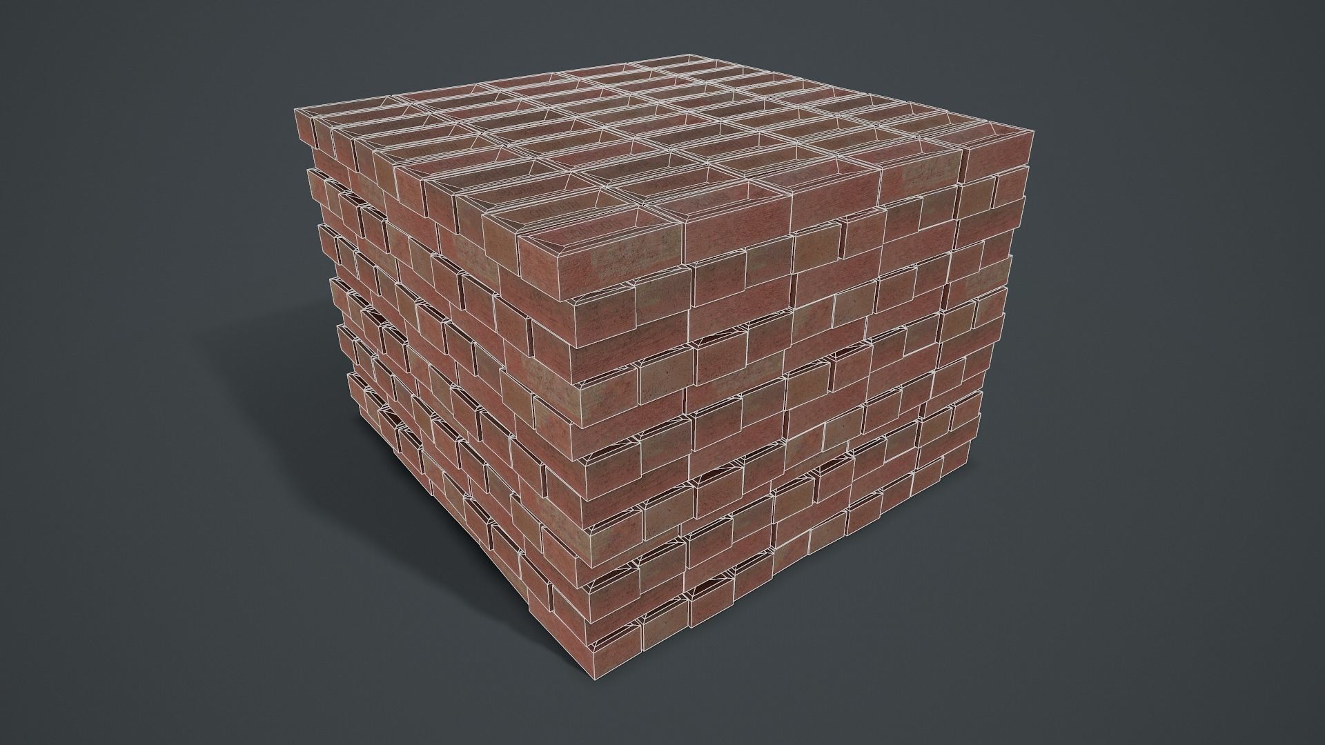 Pallet of Bricks Low-poly 3D model_15