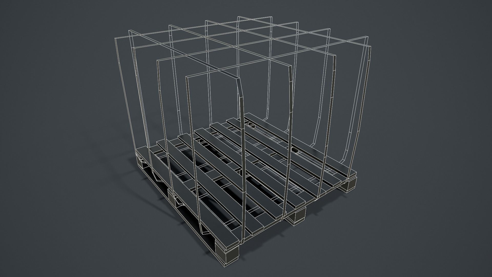 Pallet of Bricks Low-poly 3D model_17