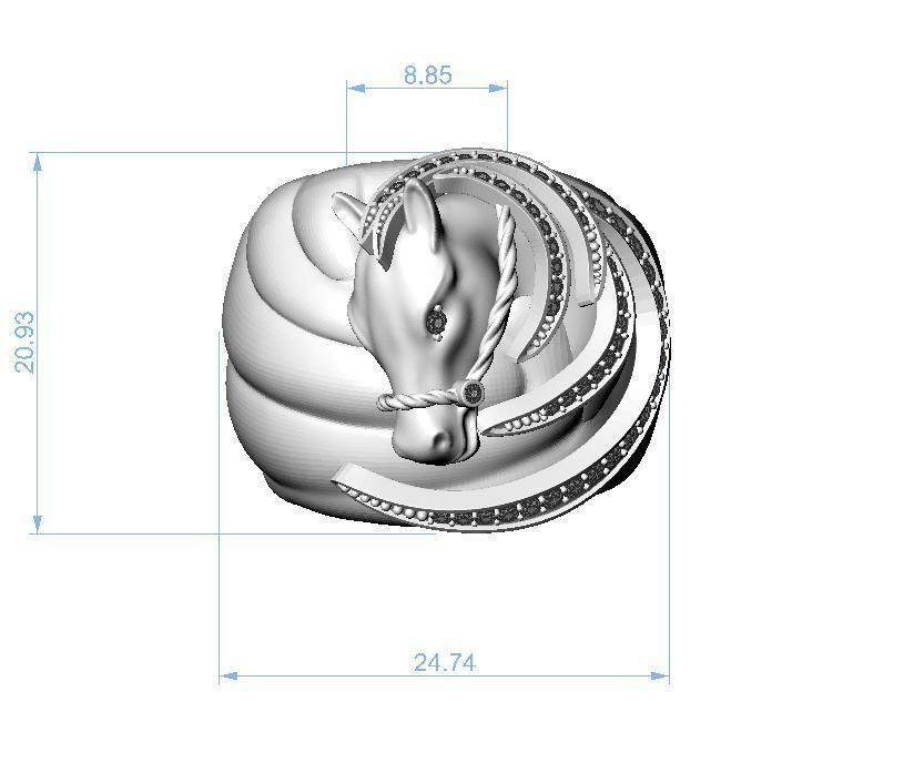 Ring horse collektion 3D print model_1