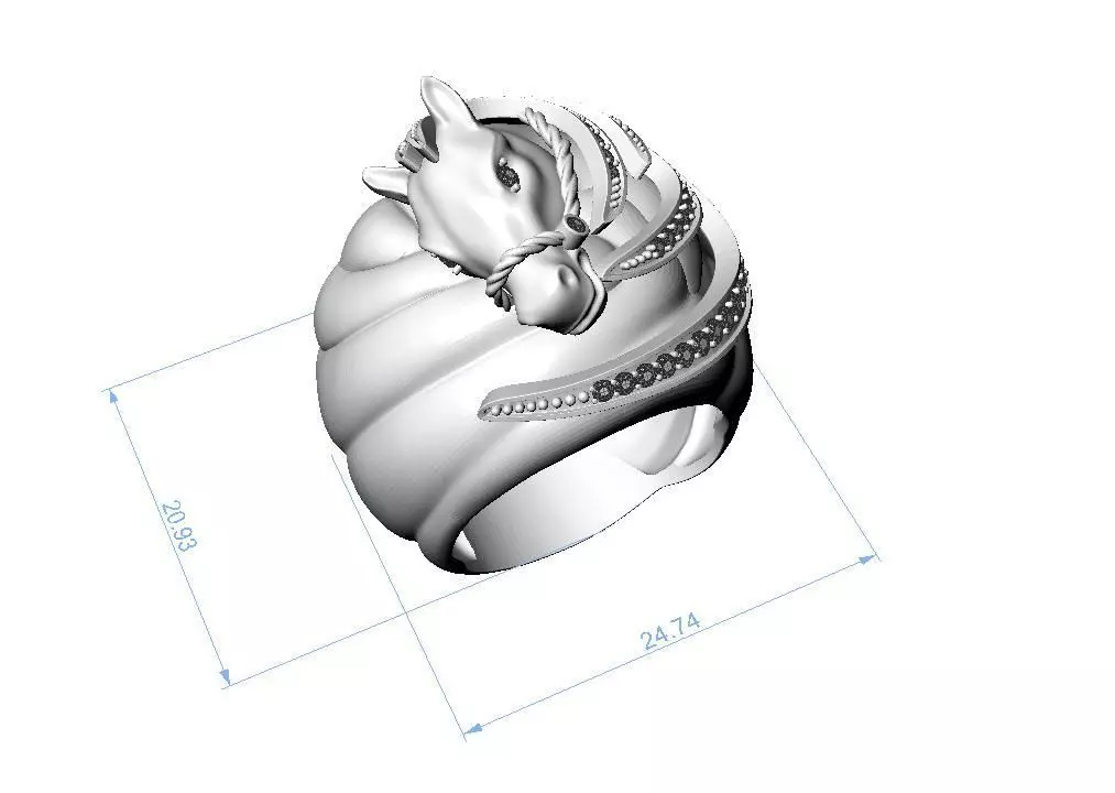 Ring horse collektion 3D print model_0