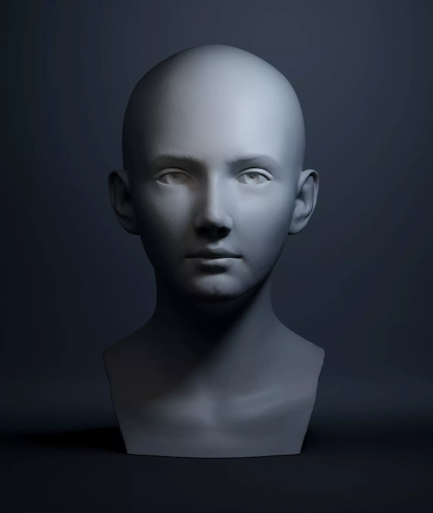 Female Head High Poly 3D print model_0