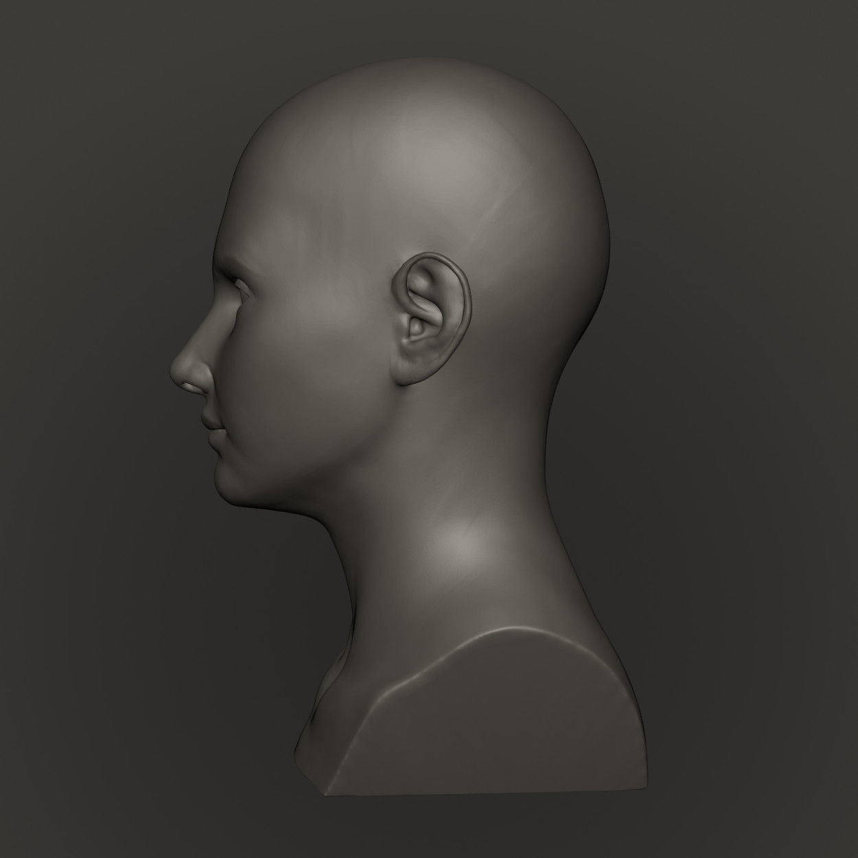 Female Head High Poly 3D print model_6