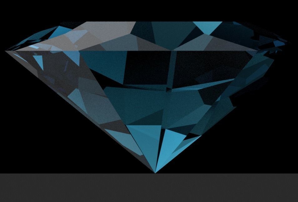 Realistic Blue diamond 3D model_1