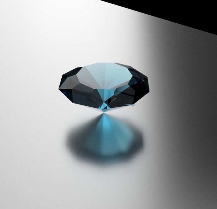 Realistic Blue diamond 3D model_3