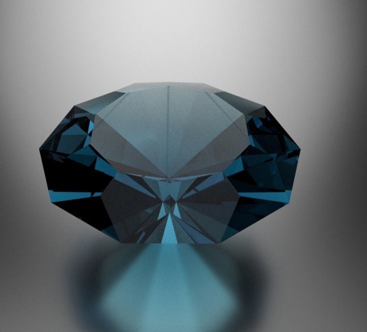 Realistic Blue diamond 3D model_2