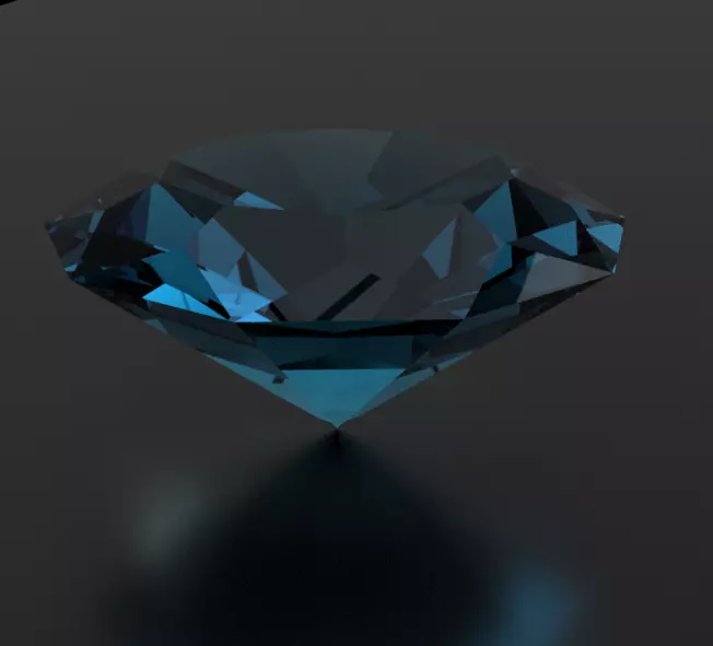 Realistic Blue diamond 3D model_0