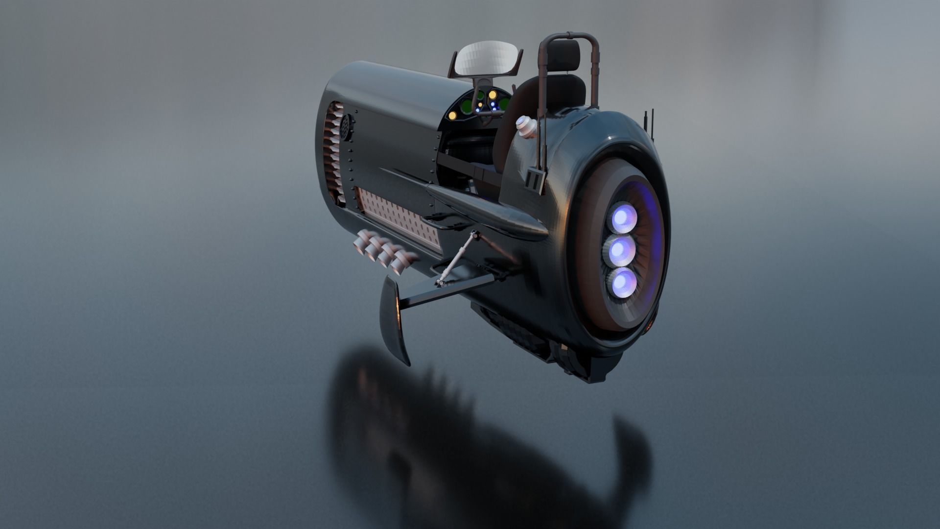 Sci fi vehicle 3D model_3