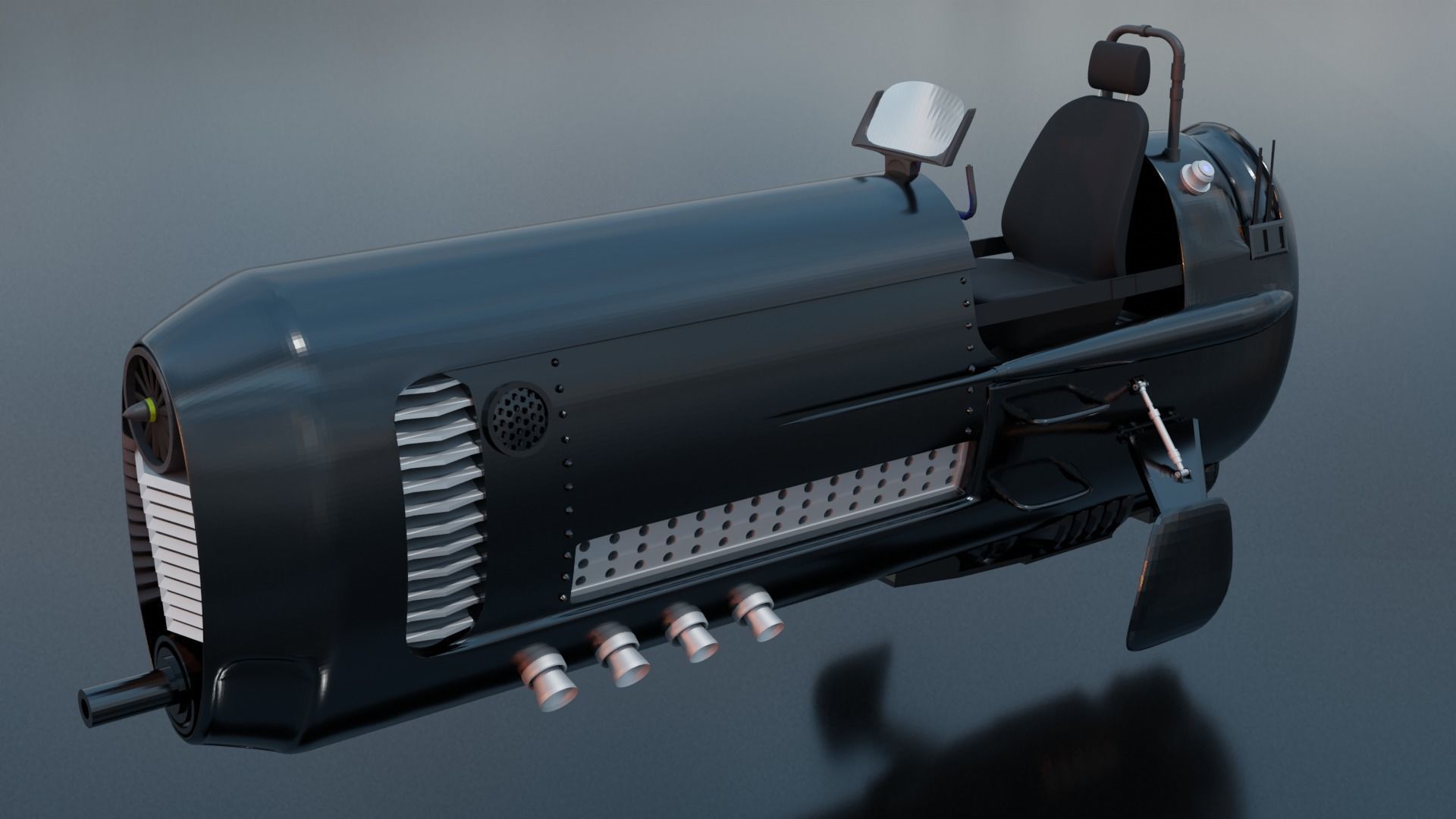 Sci fi vehicle 3D model_5
