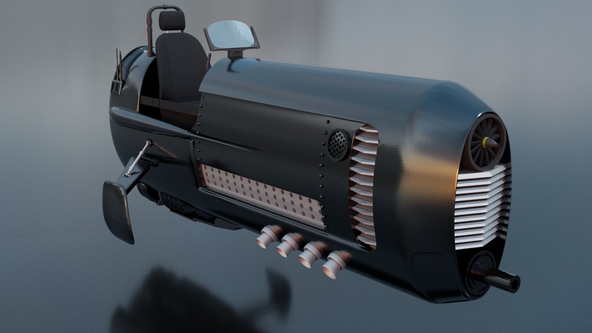 Sci fi vehicle 3D model_4