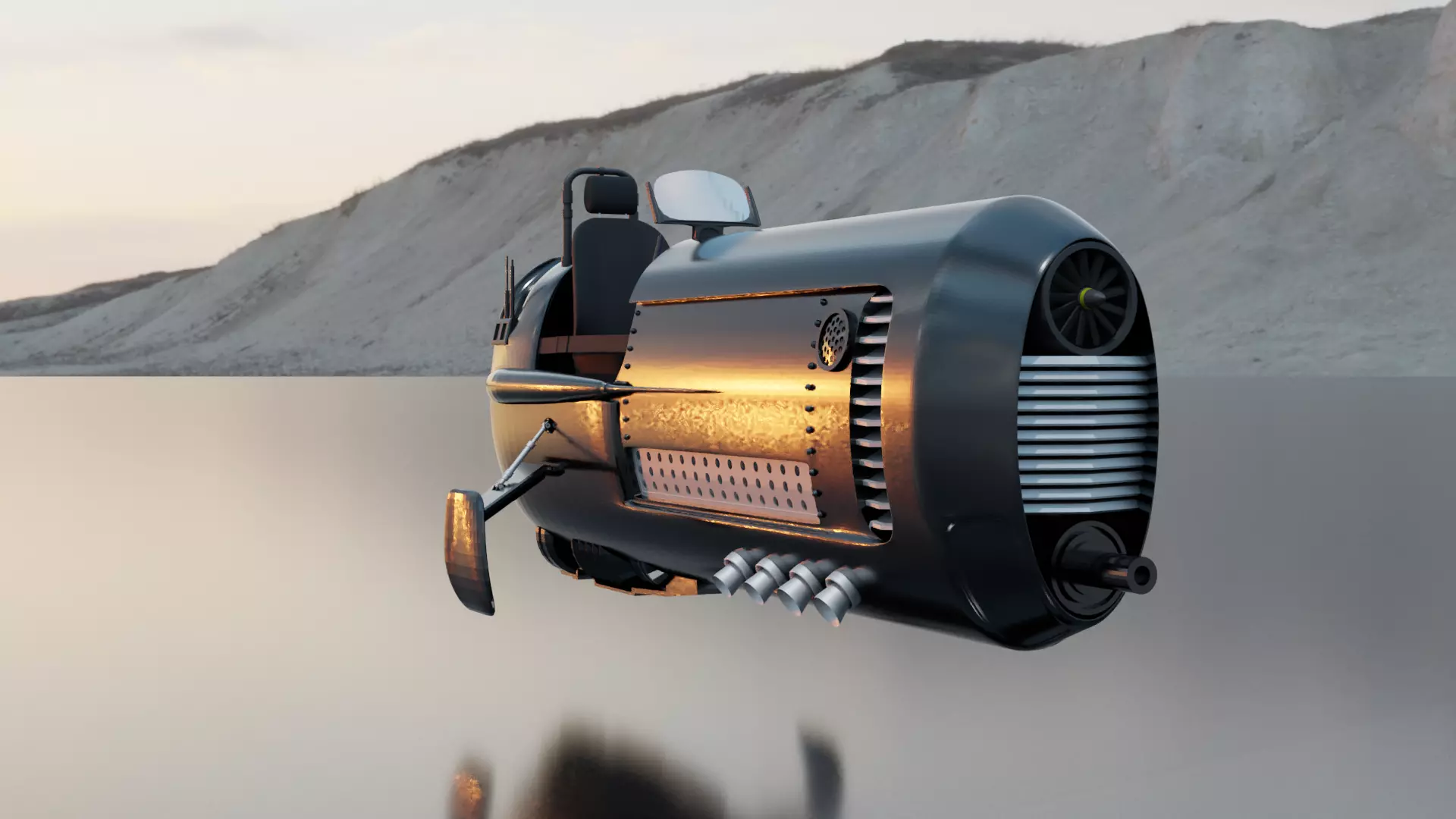 Sci fi vehicle 3D model_0
