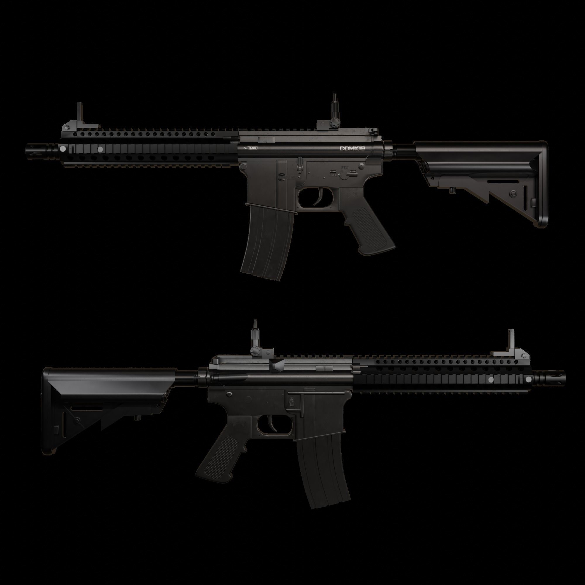 DDMK-18 realistic model rifle Low-poly 3D model_7