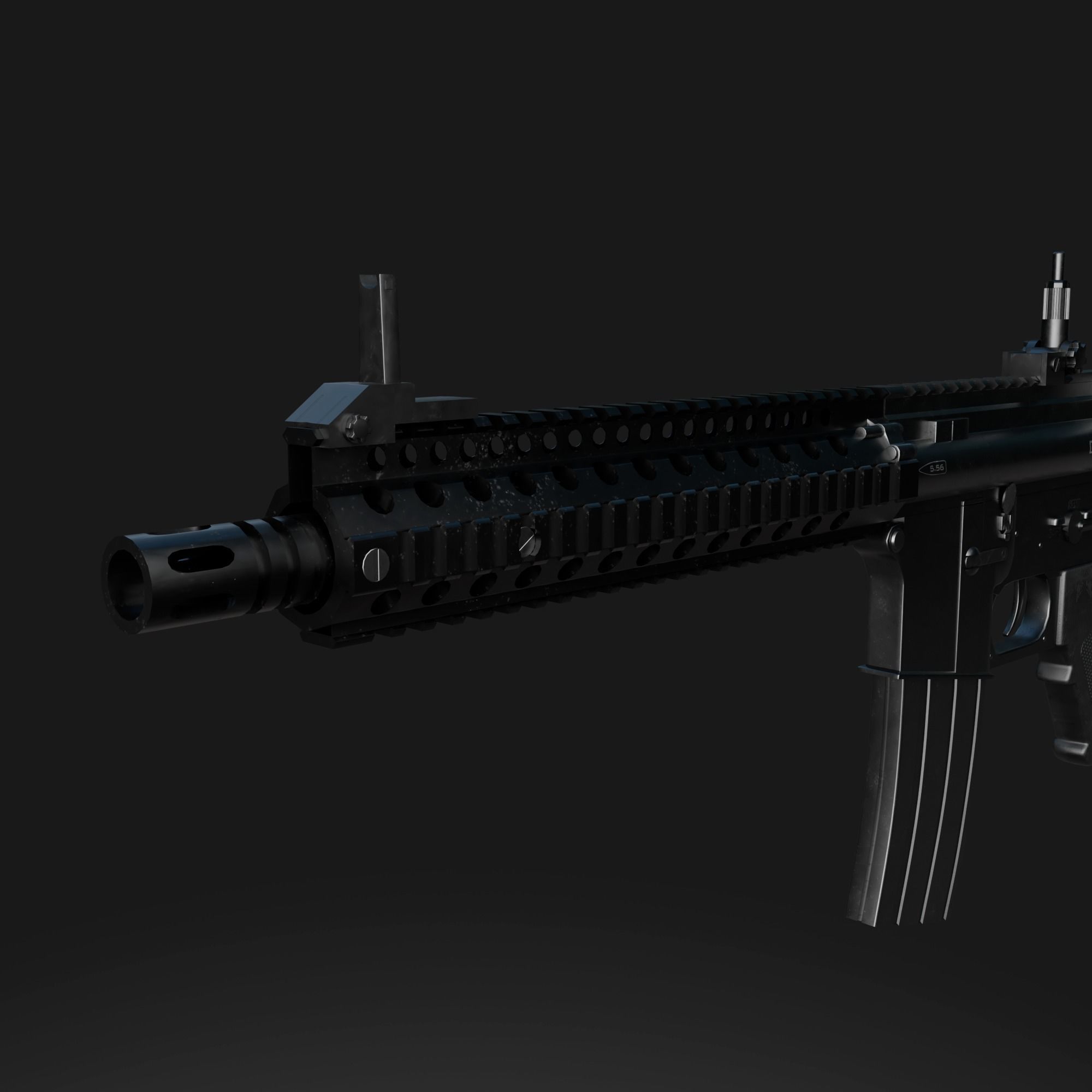 DDMK-18 realistic model rifle Low-poly 3D model_3