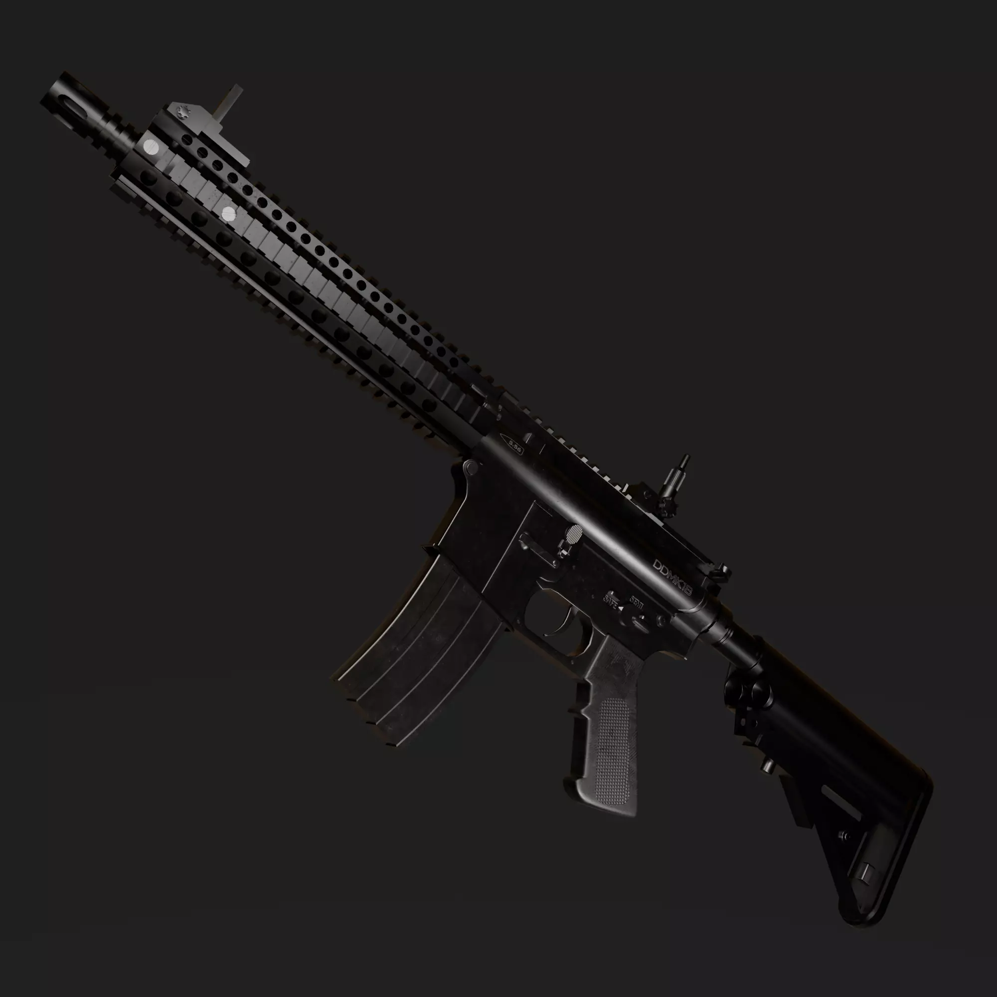 DDMK-18 realistic model rifle Low-poly 3D model_0