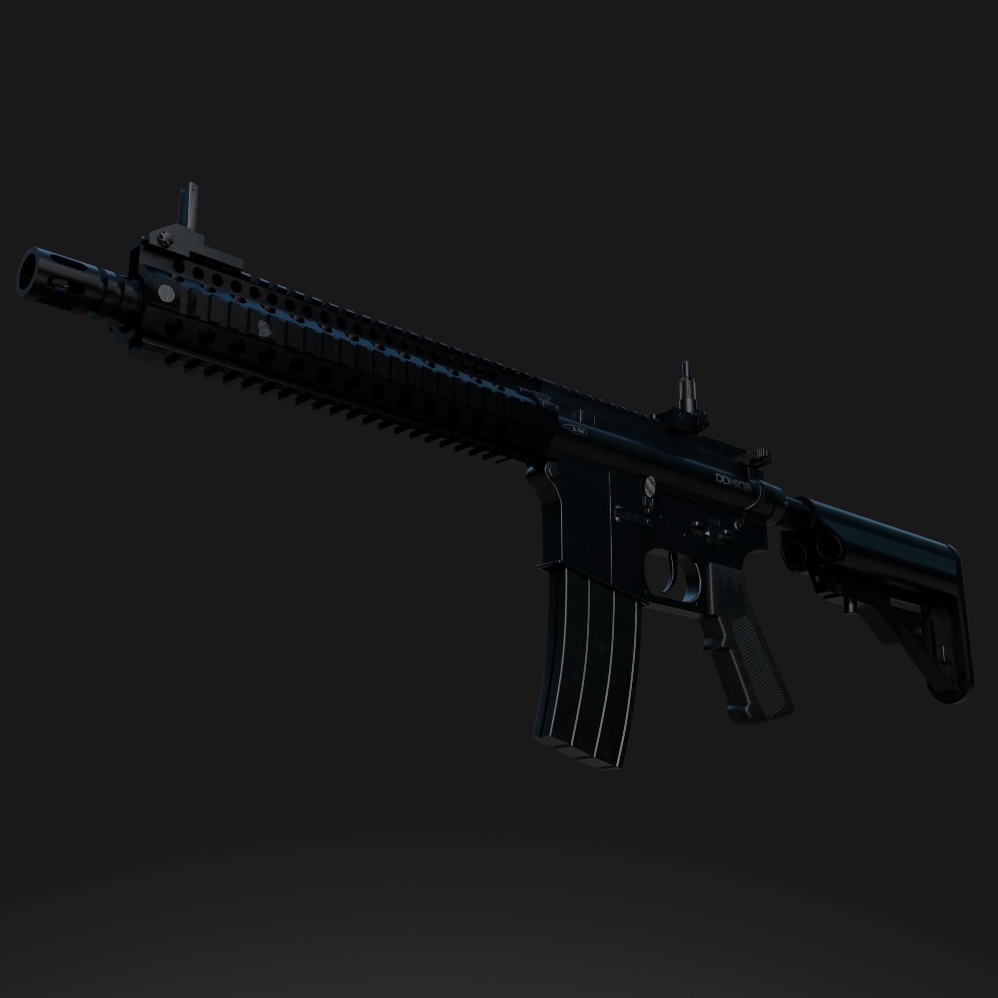 DDMK-18 realistic model rifle Low-poly 3D model_5