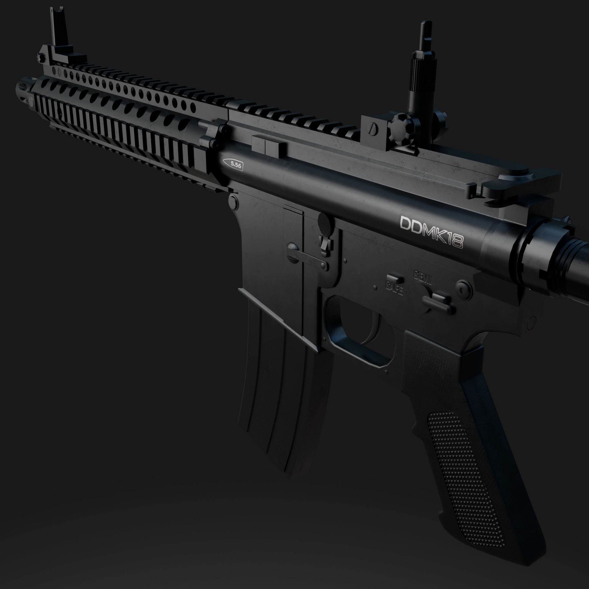 DDMK-18 realistic model rifle Low-poly 3D model_4