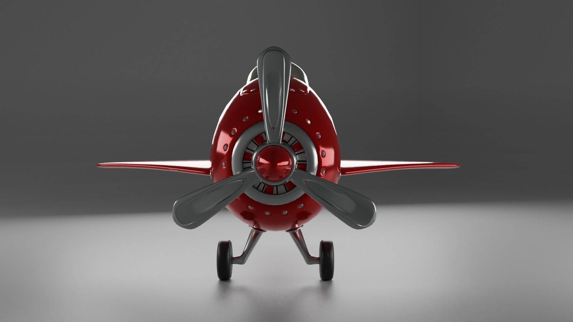 Code 689 Dolphin Cartoon Plane Low-poly 3D model_4