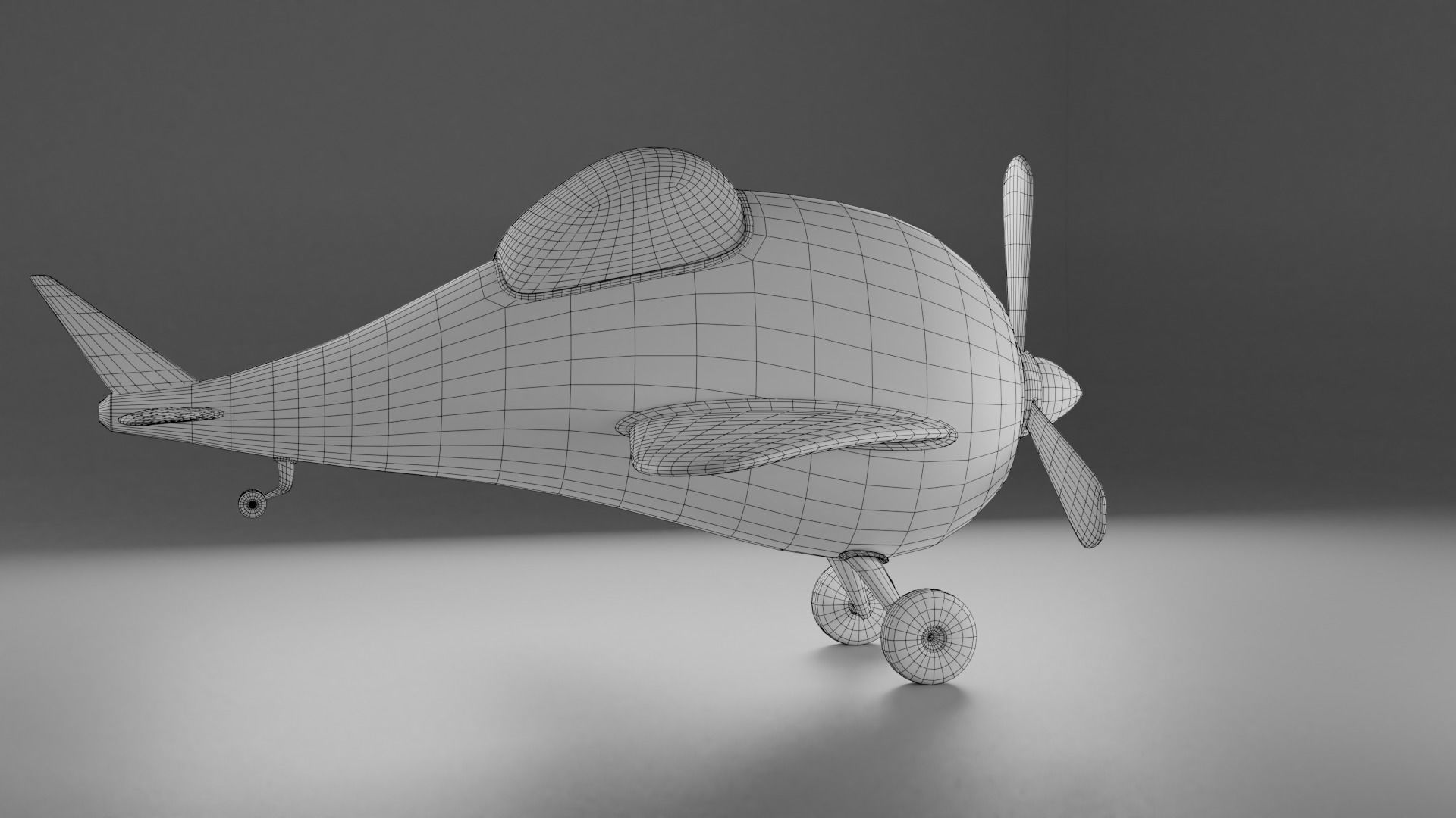 Code 689 Dolphin Cartoon Plane Low-poly 3D model_7