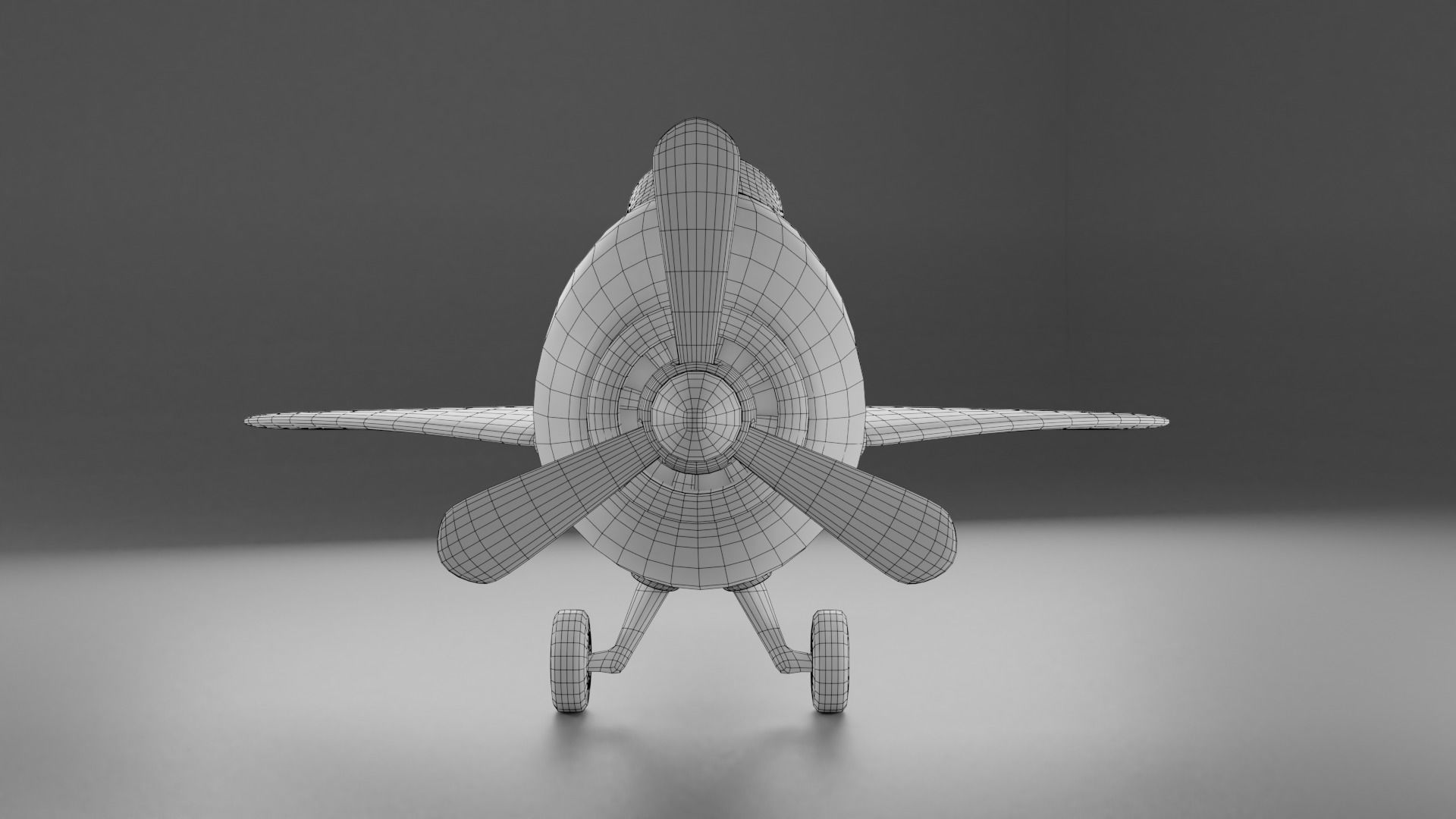 Code 689 Dolphin Cartoon Plane Low-poly 3D model_5