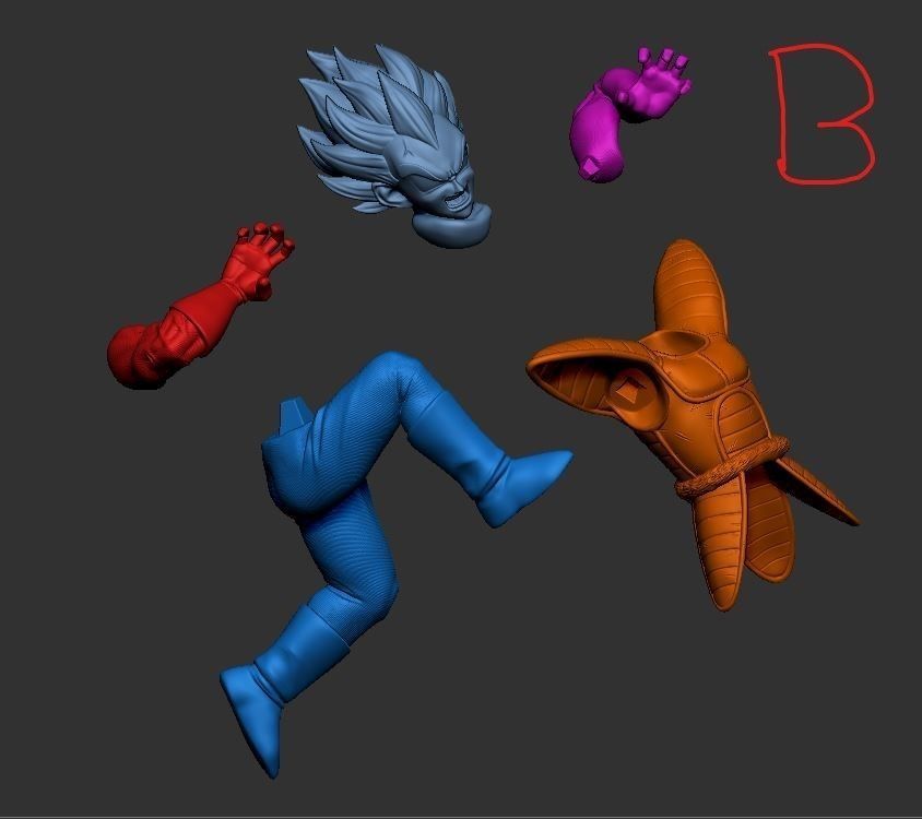 Vegeta Galick Gun statue 3D print model_8