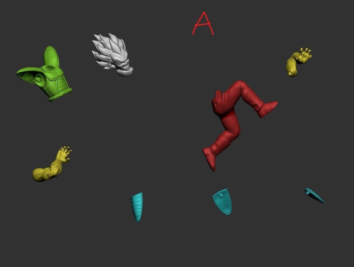 Vegeta Galick Gun statue 3D print model_7