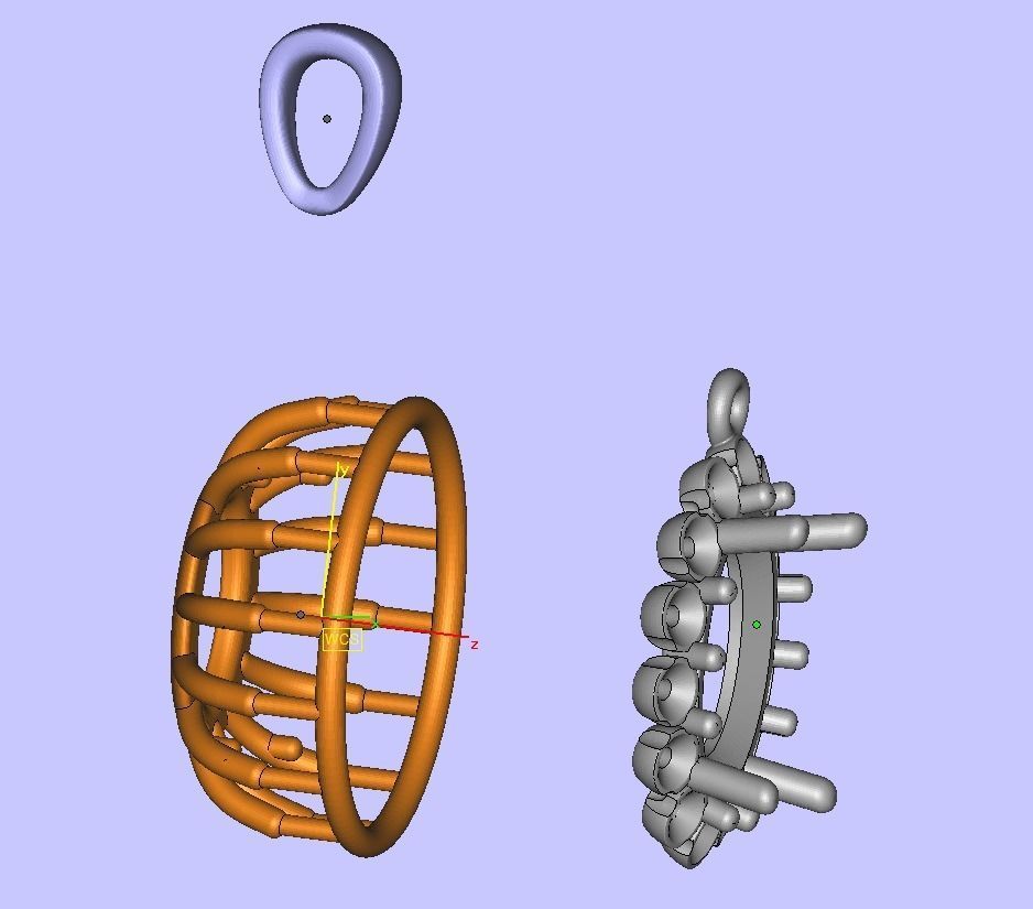 Diana Classic Pendant Oval stone 9mmx7mm 3dmodel 3D print model_15