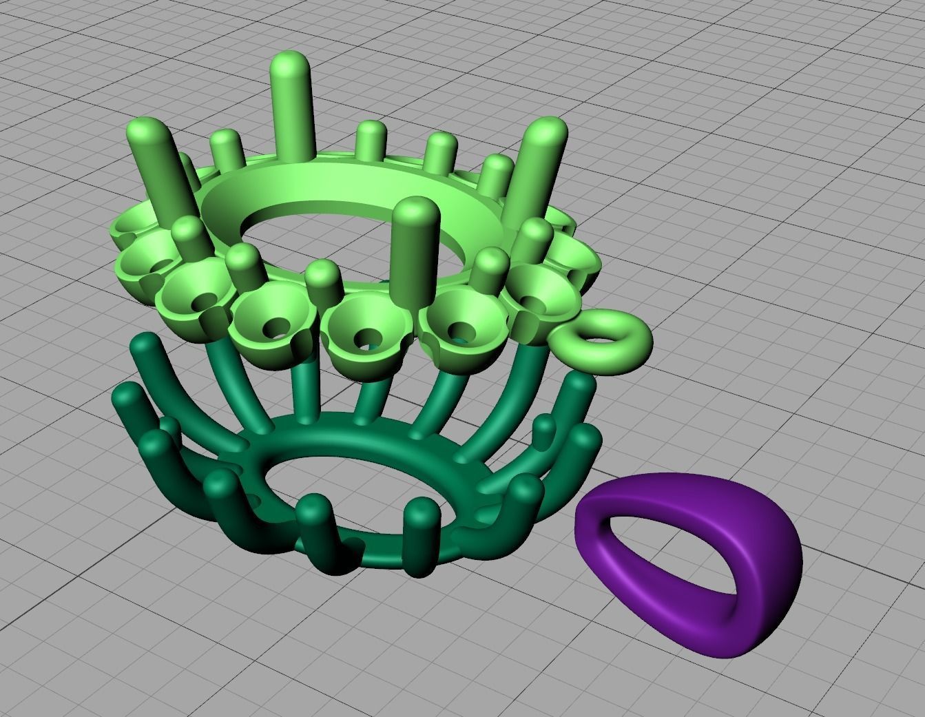 Diana Classic Pendant Oval stone 9mmx7mm 3dmodel 3D print model_13