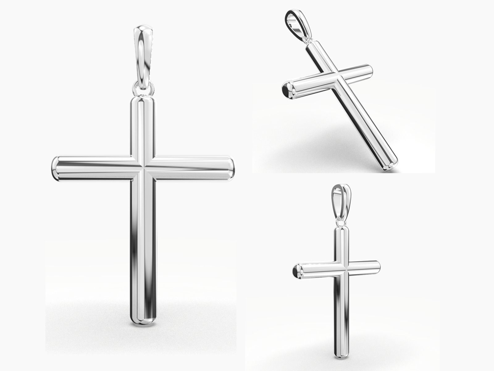 JESUS CROSS GOLD PENDANT 3D print model_9