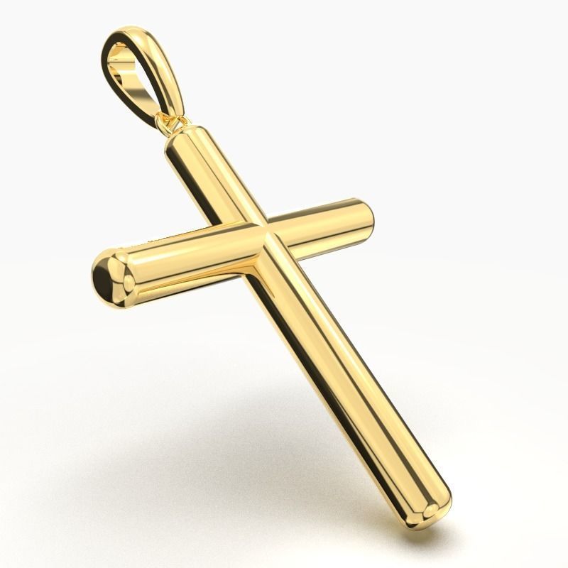 JESUS CROSS GOLD PENDANT 3D print model_3