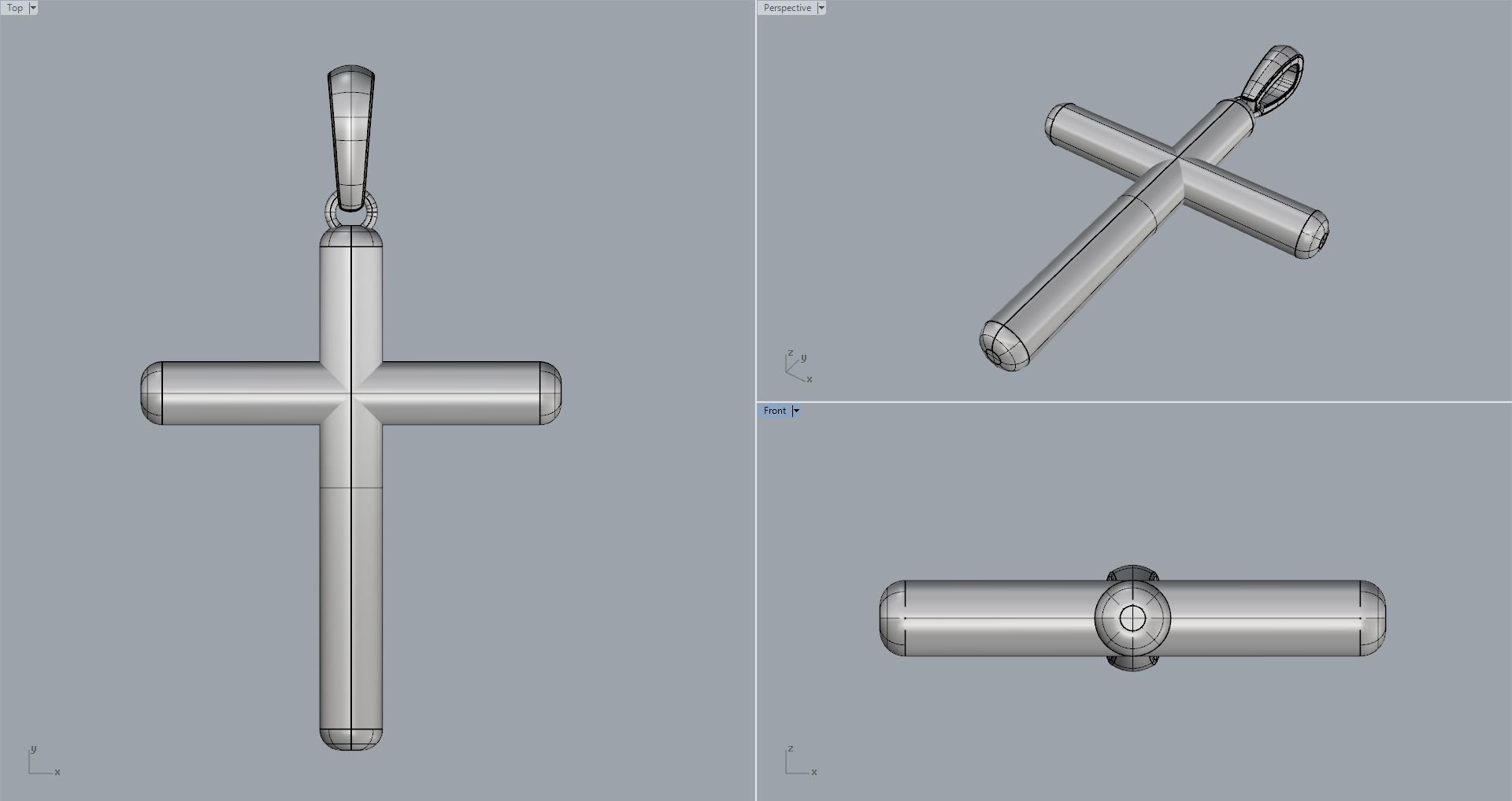 JESUS CROSS GOLD PENDANT 3D print model_8