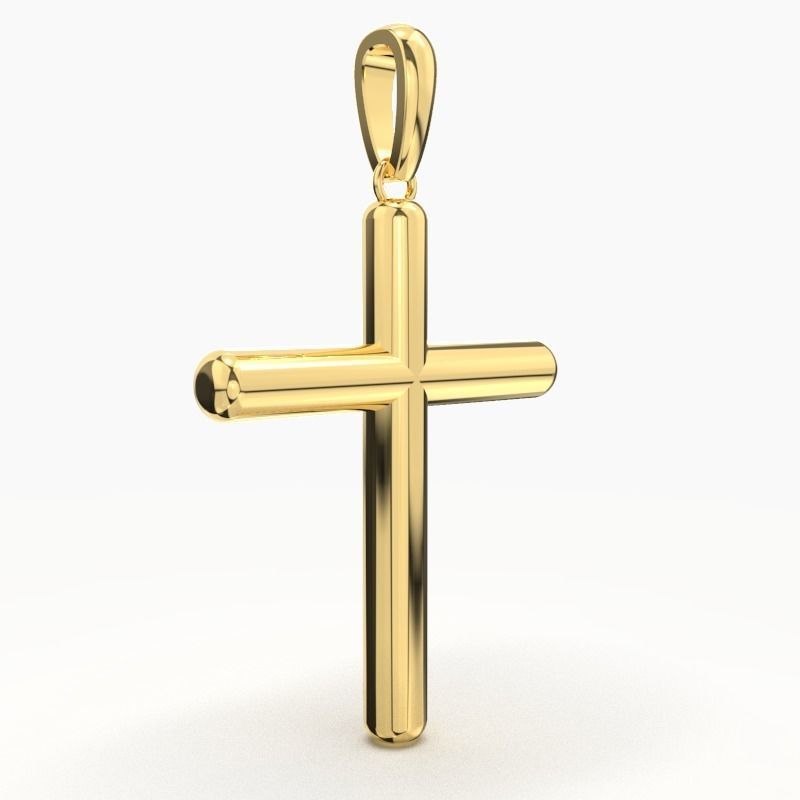 JESUS CROSS GOLD PENDANT 3D print model_5