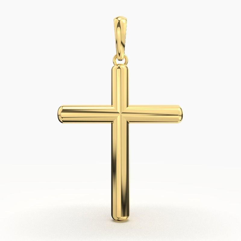 JESUS CROSS GOLD PENDANT 3D print model_1
