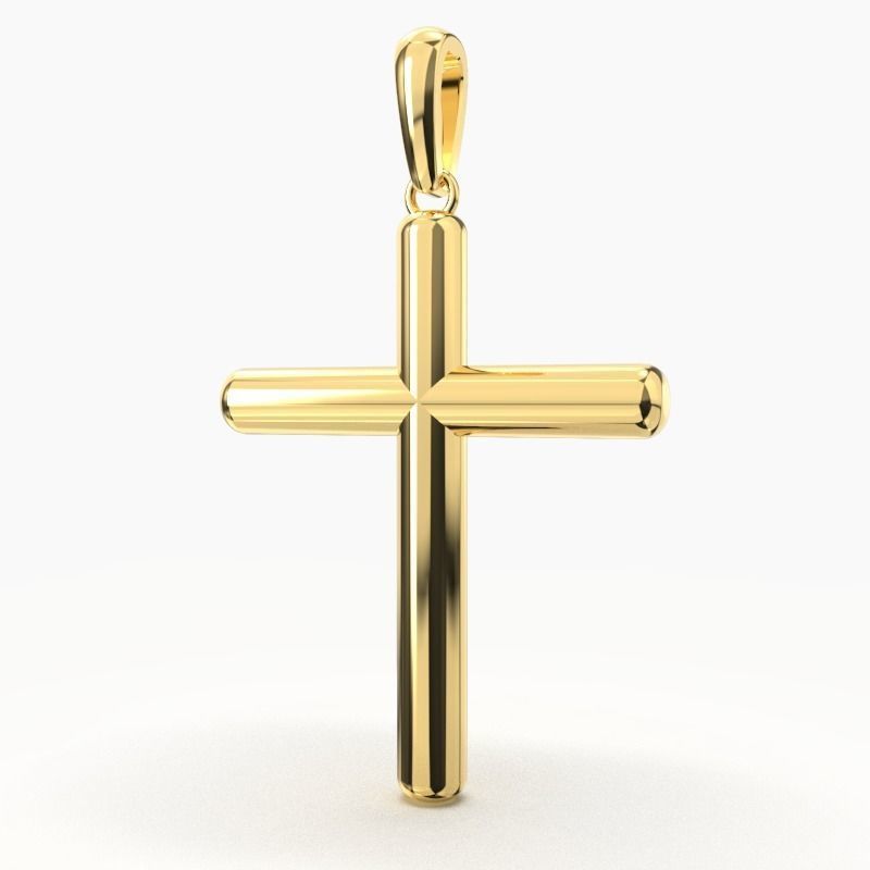 JESUS CROSS GOLD PENDANT 3D print model_2