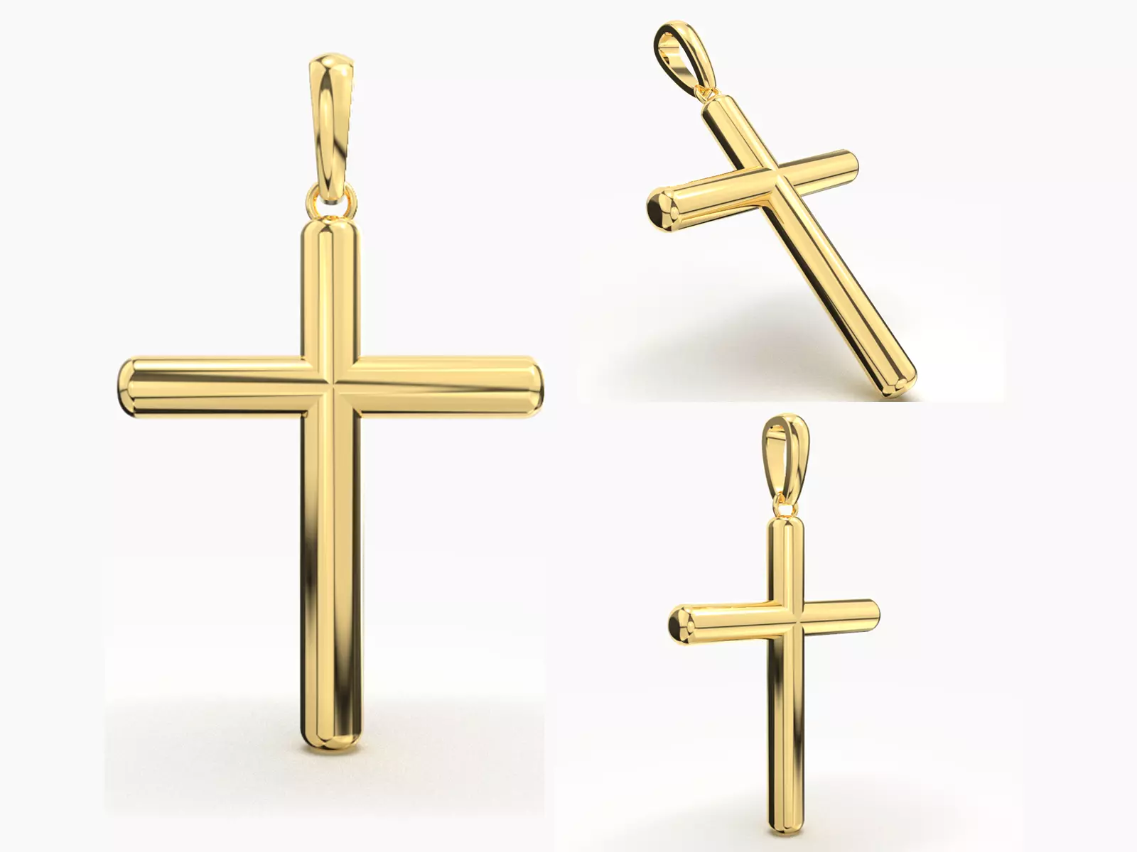 JESUS CROSS GOLD PENDANT 3D print model_0