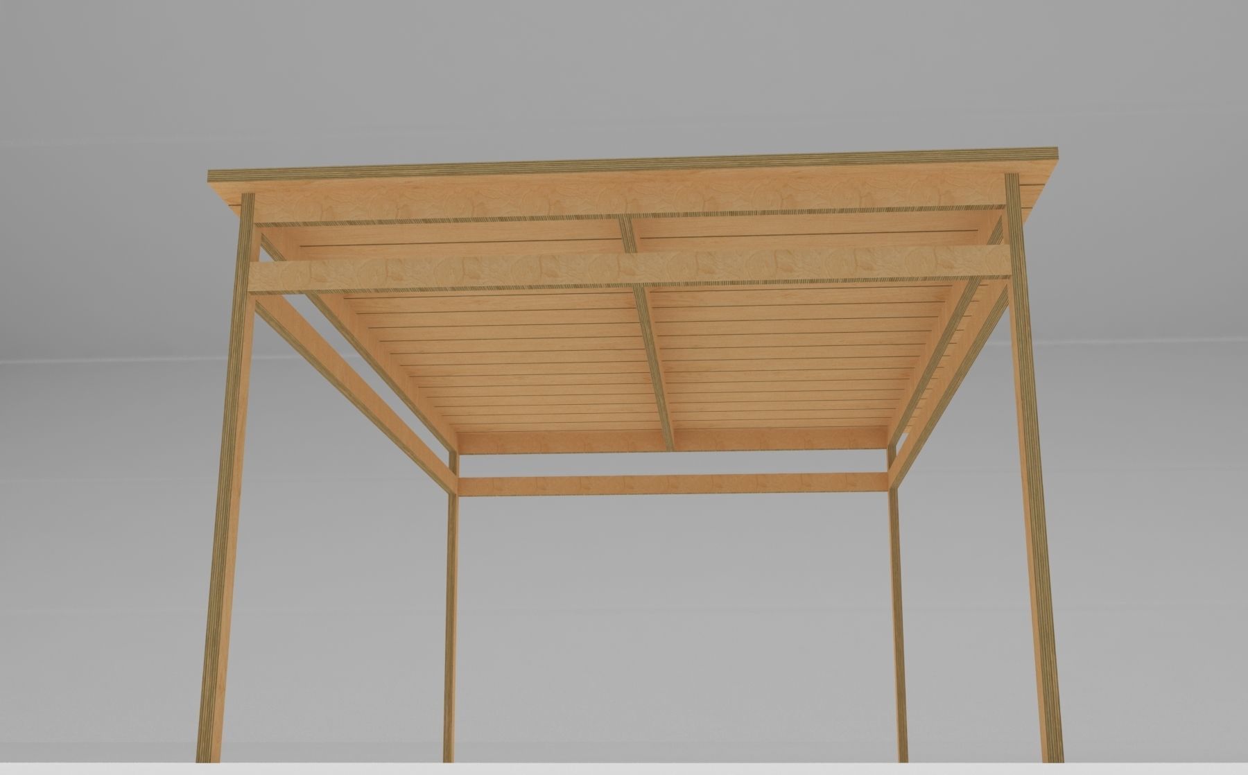plywood table square low poly Low-poly 3D model_11