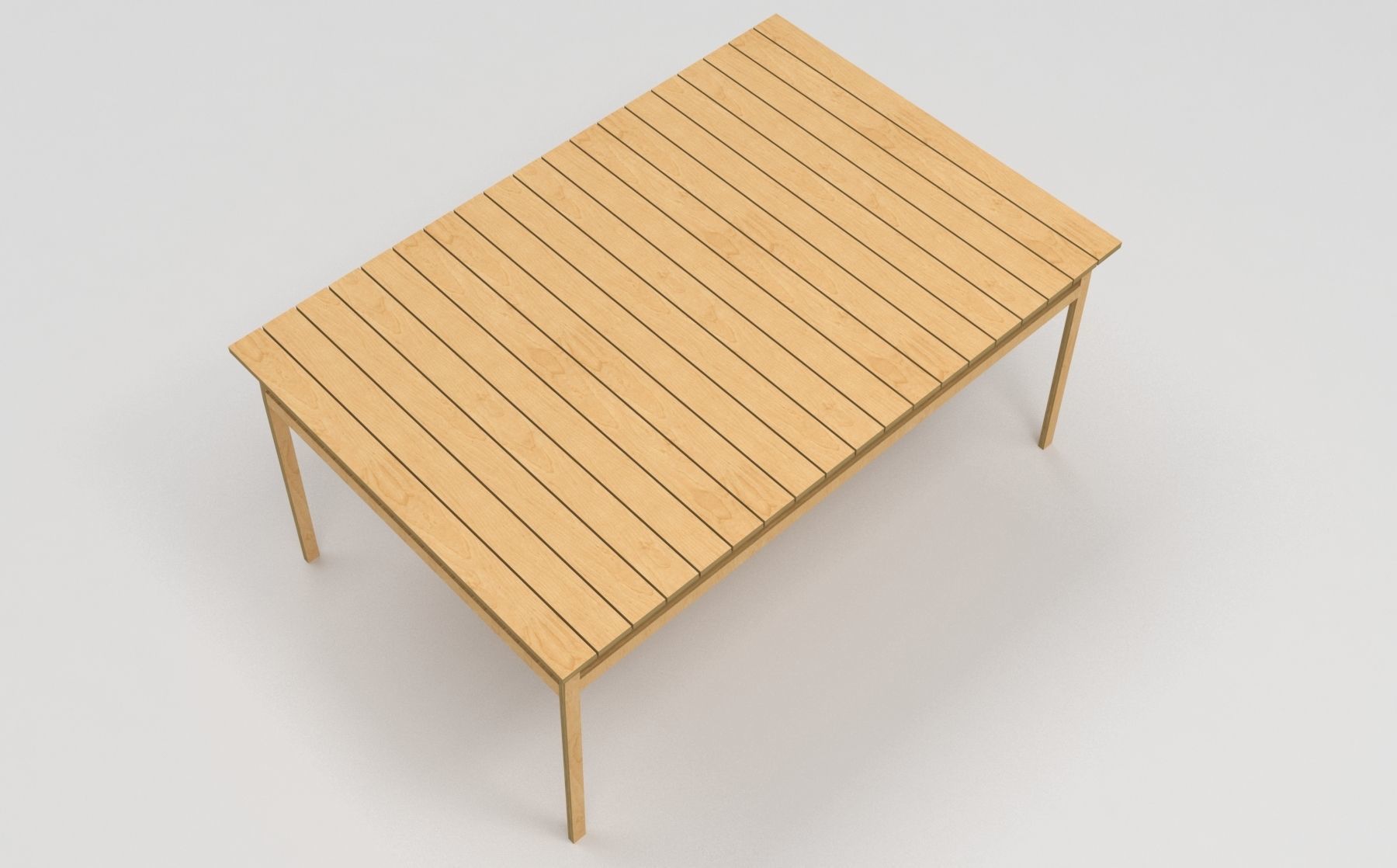 plywood table square low poly Low-poly 3D model_15