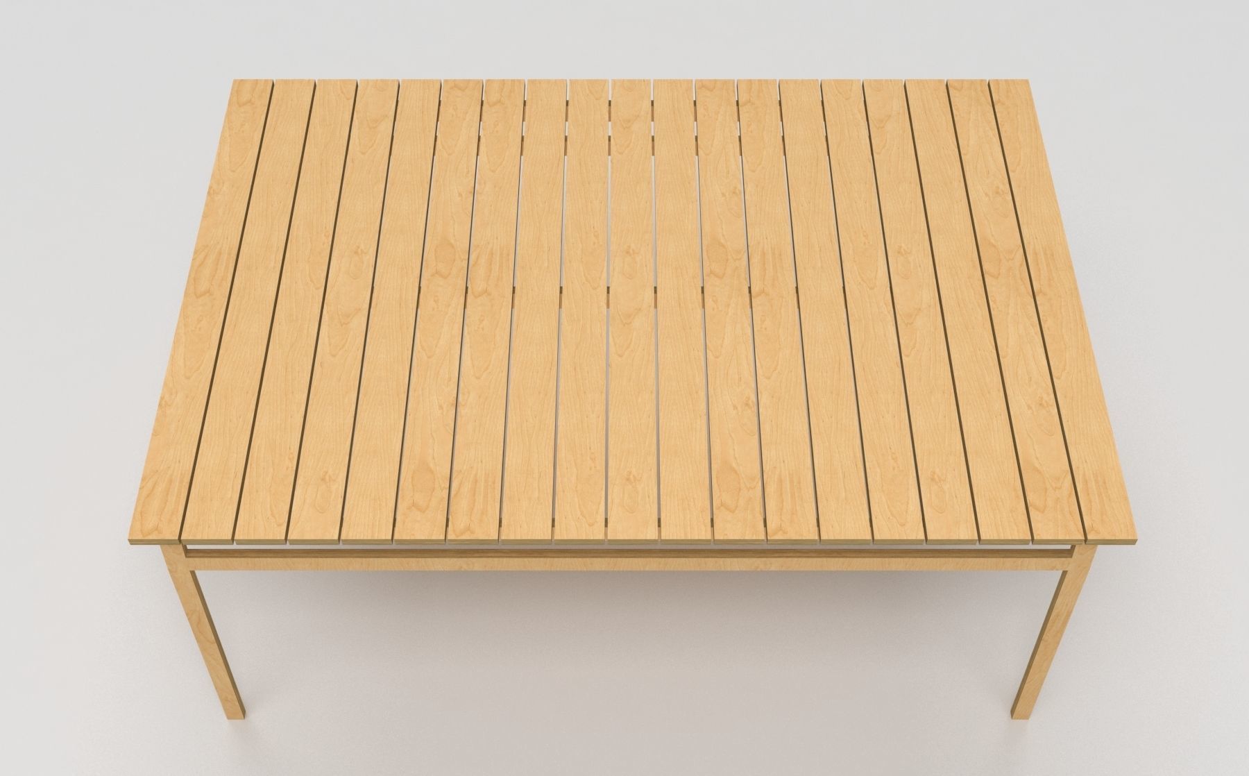 plywood table square low poly Low-poly 3D model_14