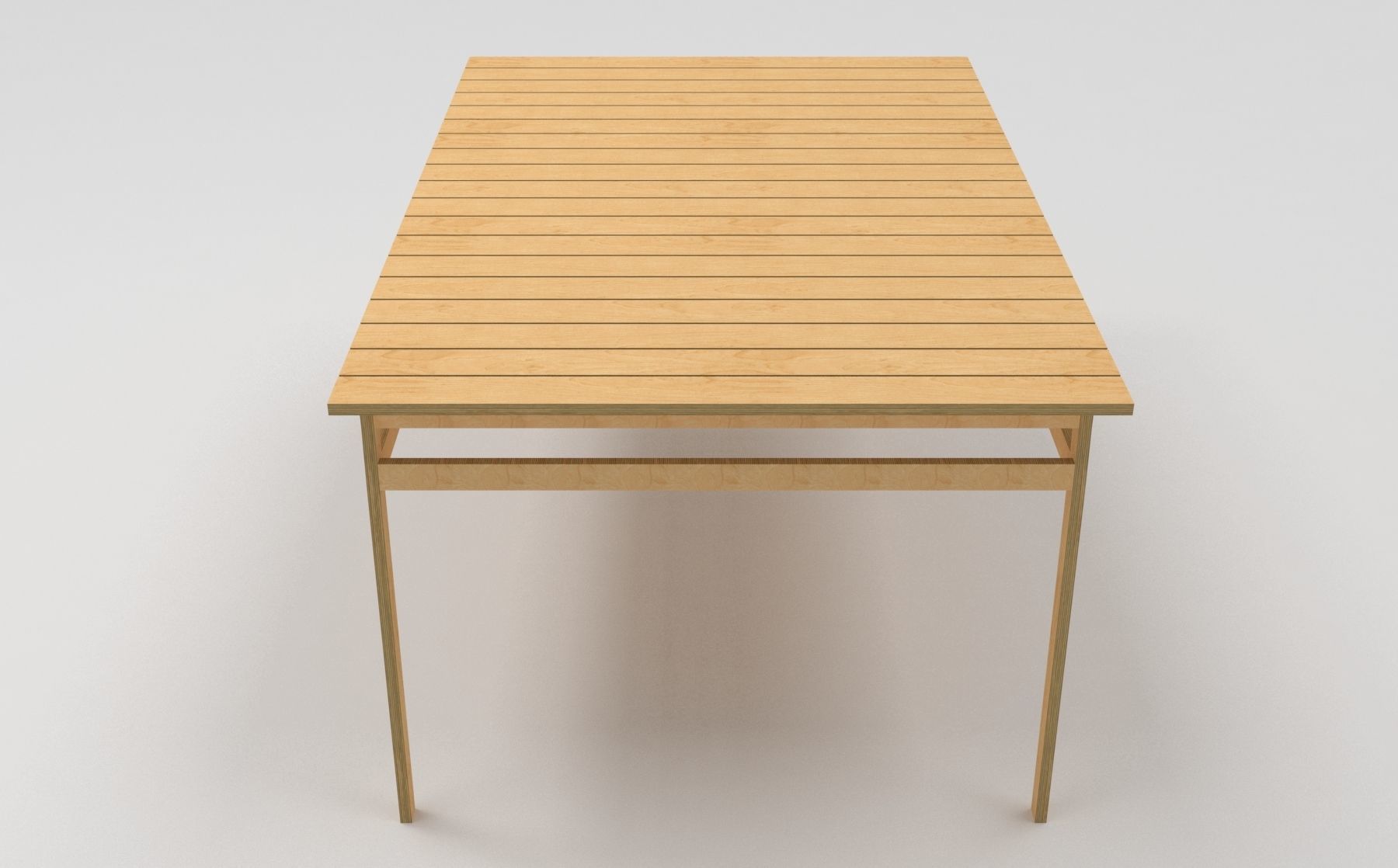 plywood table square low poly Low-poly 3D model_4