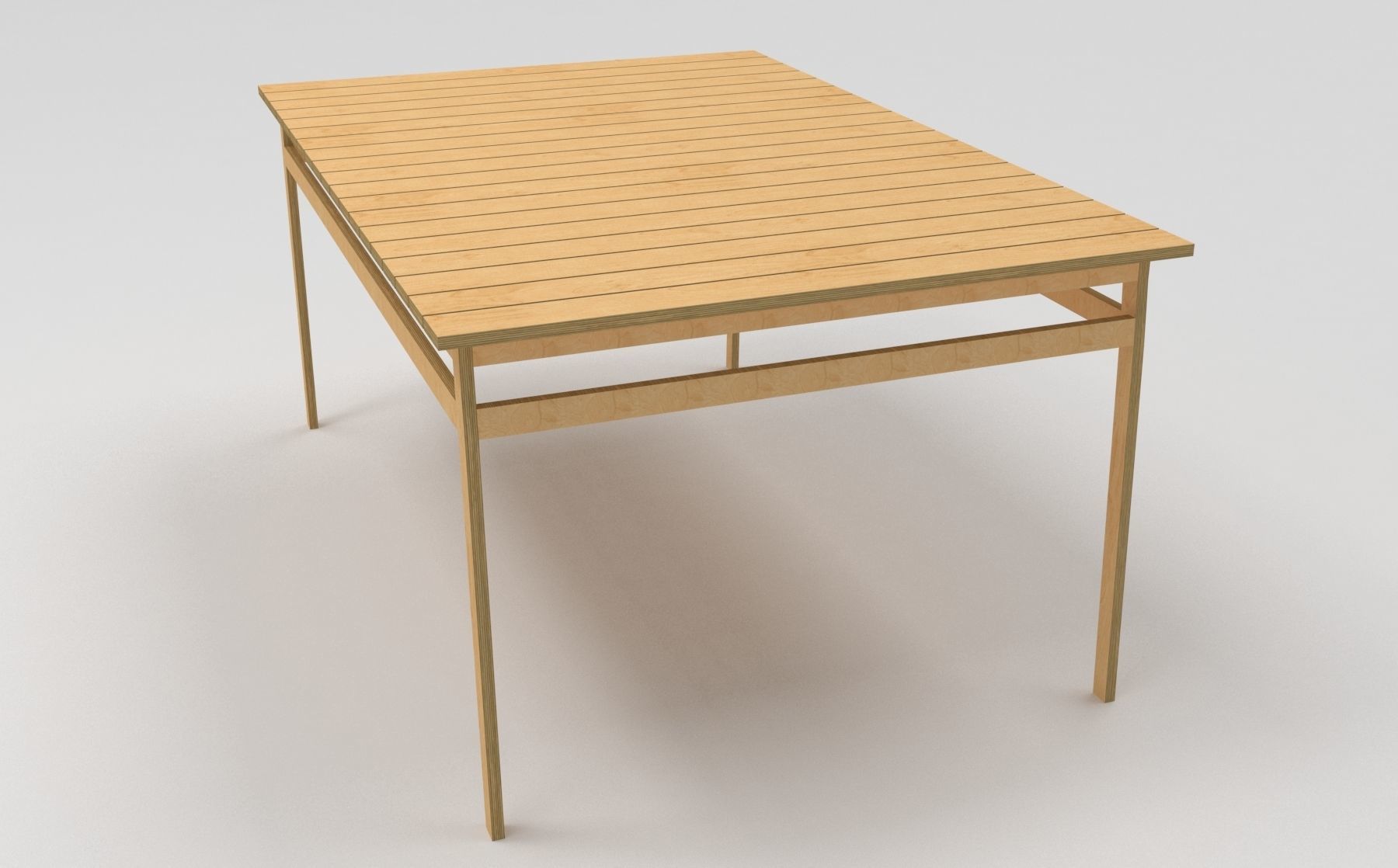 plywood table square low poly Low-poly 3D model_3