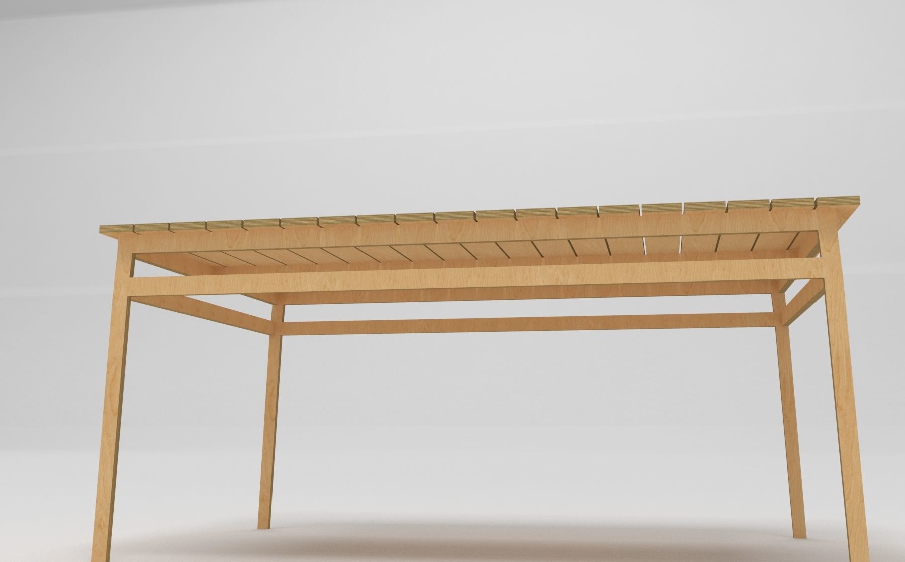 plywood table square low poly Low-poly 3D model_13