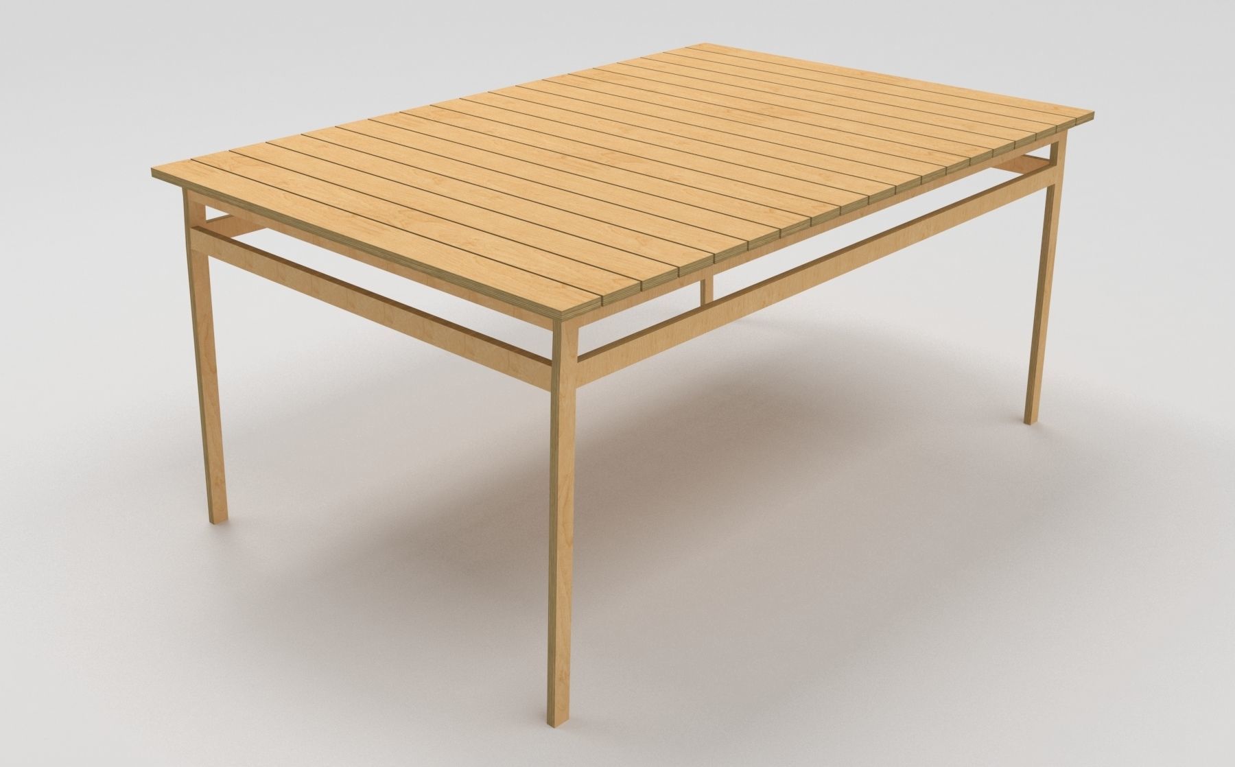 plywood table square low poly Low-poly 3D model_6