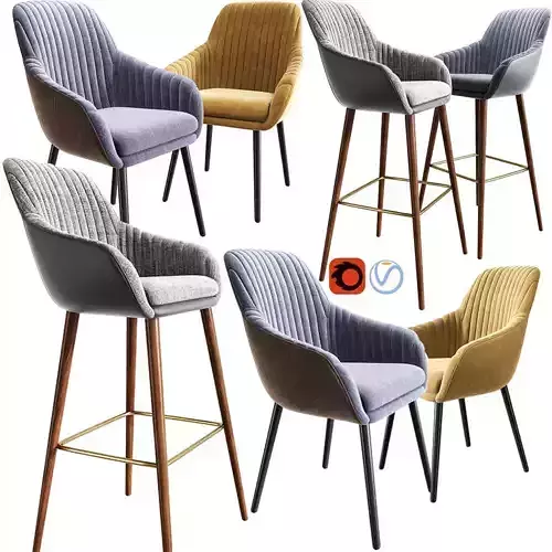 Rochelle Strip Bar Stool And Chair
