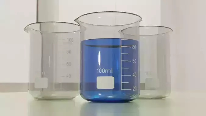 Laboratory beaker with liquid